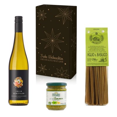 Weihnachtsgeschenkbox „Weihnachtssterne“ - Wein & Feinkost